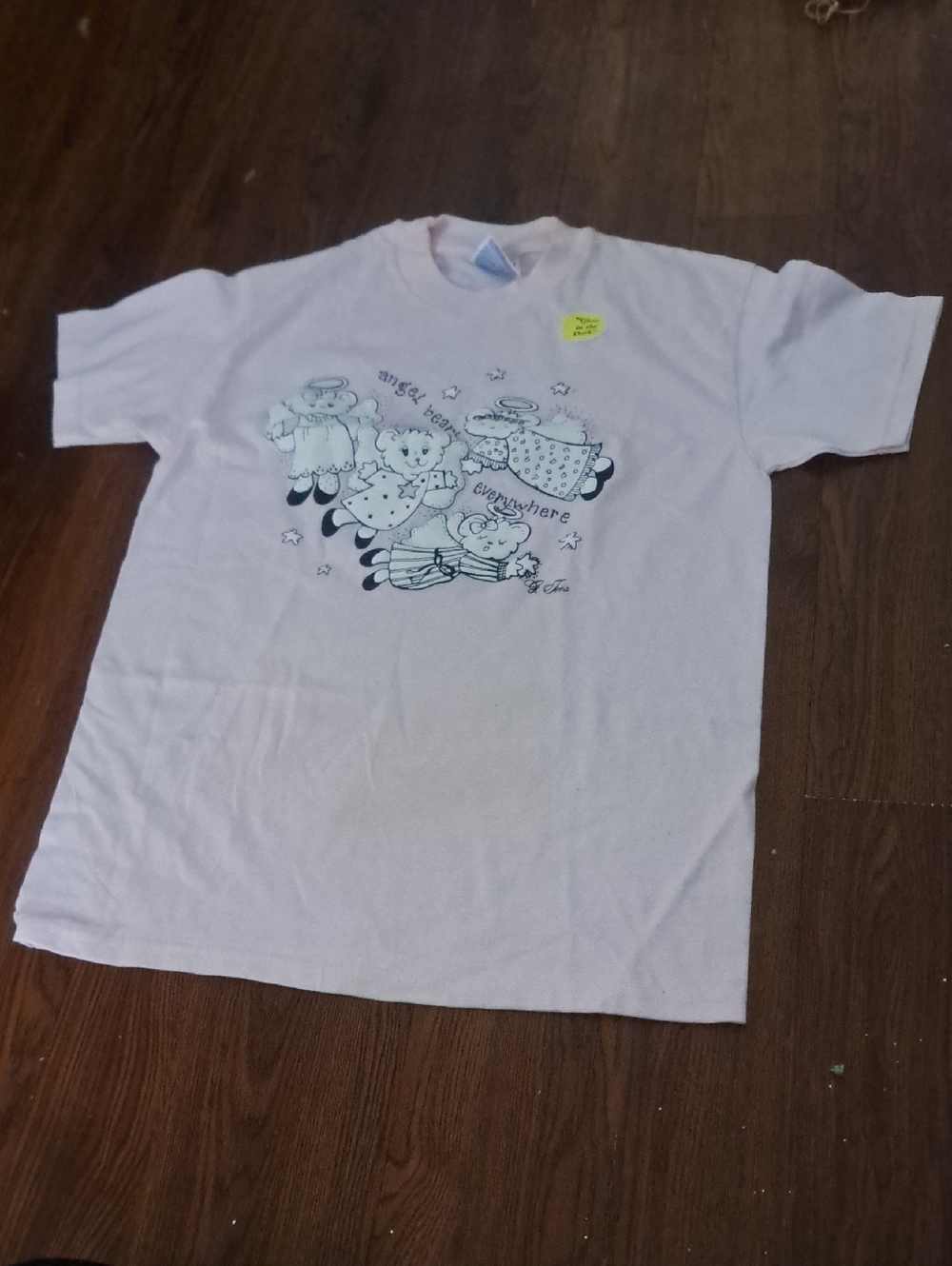 Pink Short Sleeve Graphic Tee with Angel Design